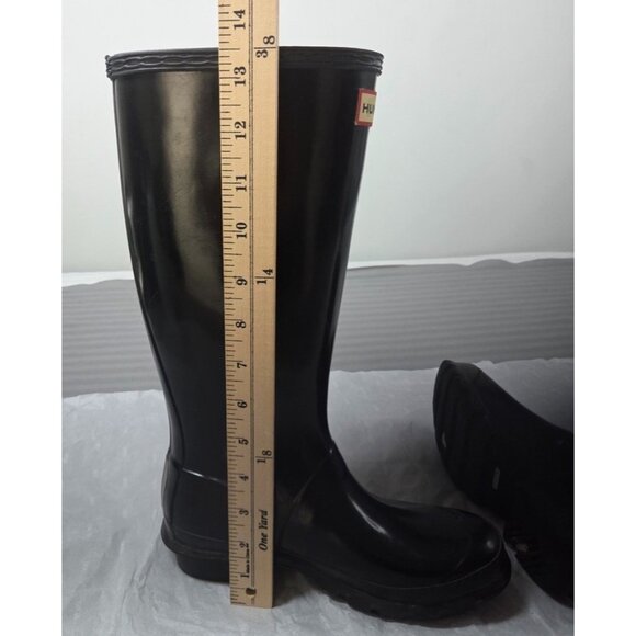 Hunter Boots Youth Size 4 Black Original Kids Gloss Rain Wellington Rubber - Picture 8 of 11